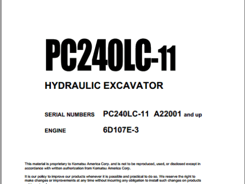 Komatsu PC240LC-11Shop Manual