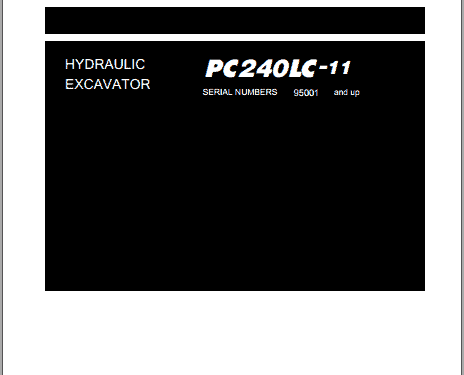 Komatsu PC240LC-11Shop Manual SEN06501-01