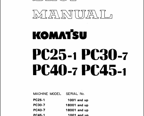 PC25-1 PC30-7 PC40-7 PC45-1